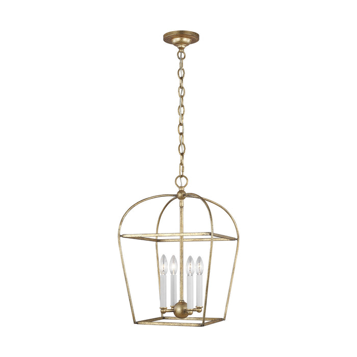 CC1084ADB - Stonington 4-Light Lantern in Antique Gild by Visual Comfort Studio