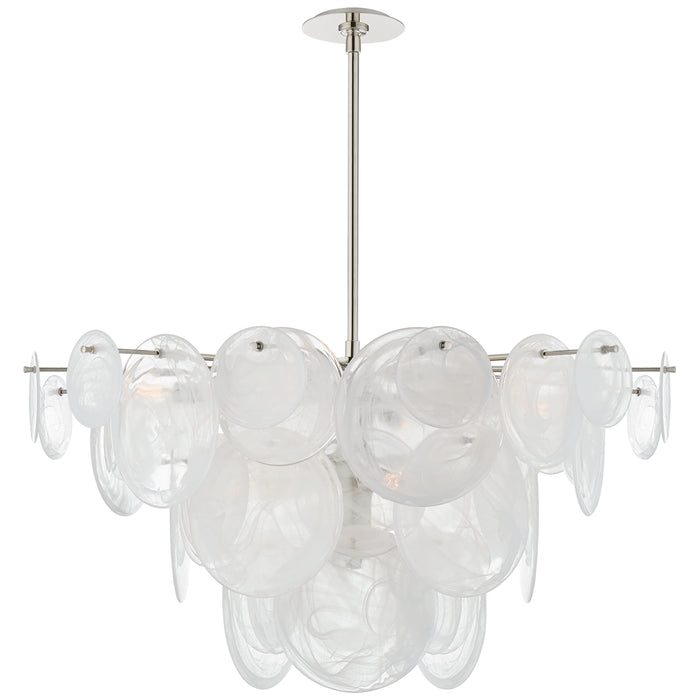 Loire Nine Light Chandelier in Polished Nickel