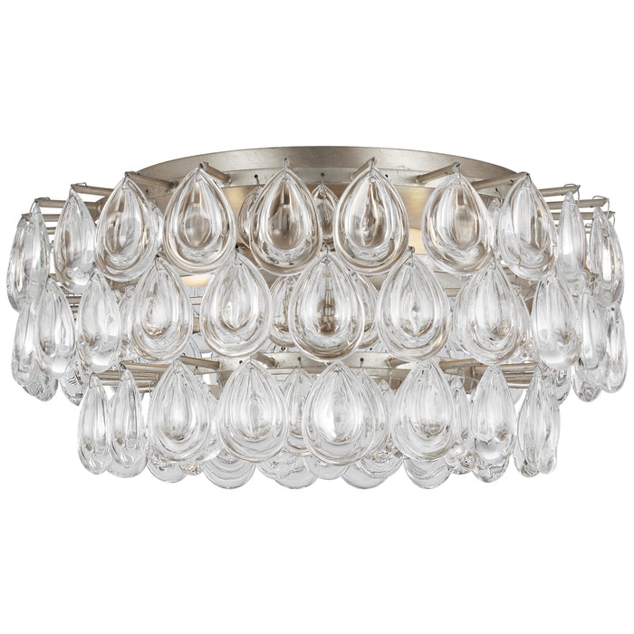 Liscia Four Light Flush Mount in Burnished Silver Leaf