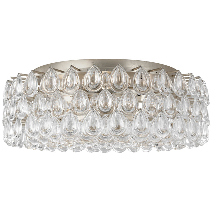 Liscia Six Light Flush Mount in Burnished Silver Leaf