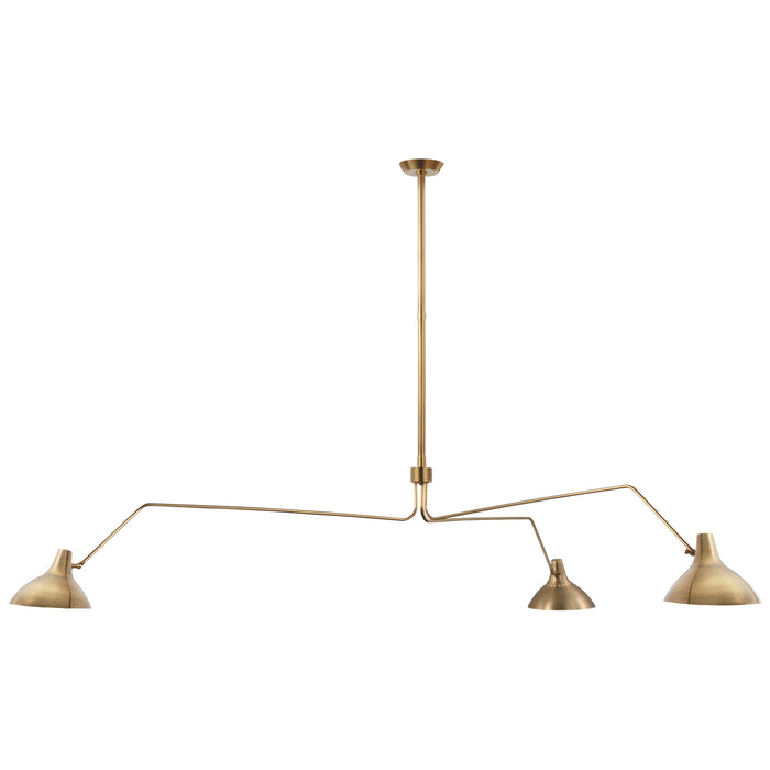 Charlton Three Light Chandelier in Hand-Rubbed Antique Brass