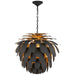 Cynara Six Light Chandelier in Matte Black and Gild