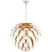 Cynara Six Light Chandelier in White and Gild