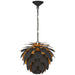 Cynara One Light Chandelier in Matte Black and Gild