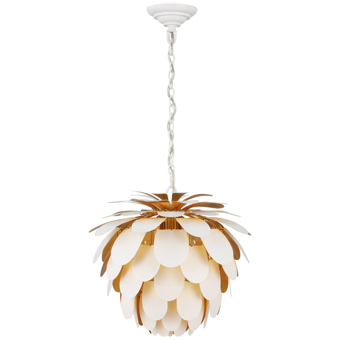 Cynara One Light Chandelier in White and Gild