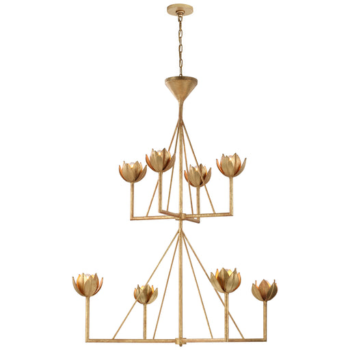 Alberto Eight Light Chandelier in Antique Gold Leaf