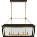 Caddo Five Light Linear Lantern in Matte Black and Gild