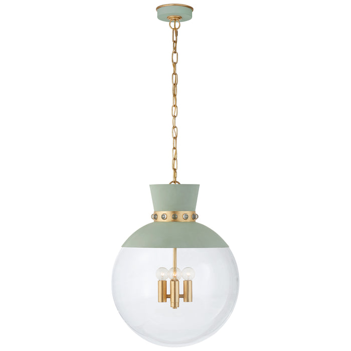 Lucia Four Light Pendant in Celadon and Gild