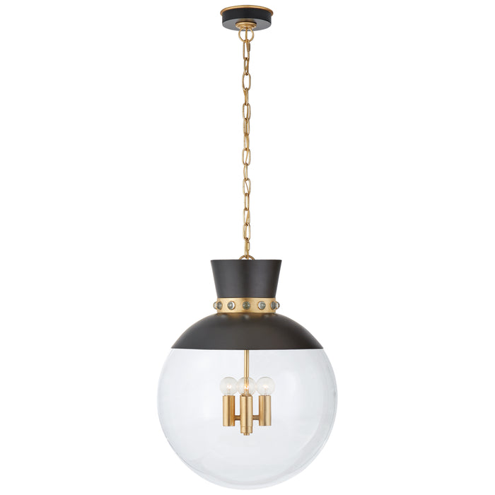 Lucia Four Light Pendant in Matte Black and Gild