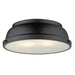 3602-14 BLK-BLK- Duncan Flush Mount in Matte Black with Matte Black Shade by Golden Lighting