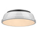 3602-14 BLK-WH- Duncan Flush Mount in Matte Black with White Shade by Golden Lighting