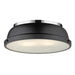 3602-14 CH-BLK- Duncan Flush Mount in Chrome with Matte Black Shade by Golden Lighting