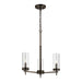 3190303-778- Zire 3-Light Chandelier in Brushed Oil Rubbed Bronze with Clear Glass by Visual Comfort Studio