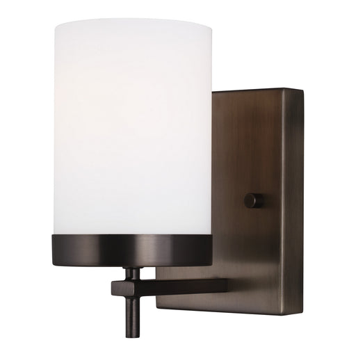 4190301-778- Zire 1-Light Wall&Bath Sconce in Brushed Oil Rubbed Bronze with Etched & White Inside Glass by Visual Comfort Studio