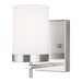 4190301-962- Zire 1-Light Wall&Bath Sconce in Brushed Nickel with Etched & White Inside Glass by Visual Comfort Studio