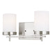 4490302EN3-962- Zire 2-Light Bath in Brushed Nickel with Etched & White Inside Glass by Visual Comfort Studio