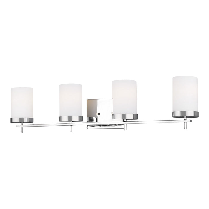 4490304-05- Zire 4-Light Bath in Chrome with Etched & White Inside Glass by Visual Comfort Studio