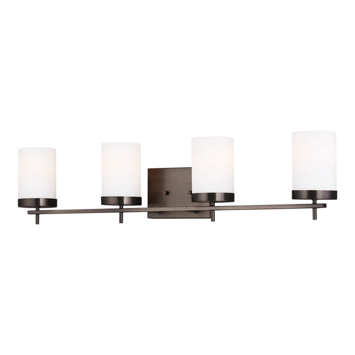 4490304EN3-778- Zire 4-Light Bath in Brushed Oil Rubbed Bronze with Etched & White Inside Glass by Visual Comfort Studio