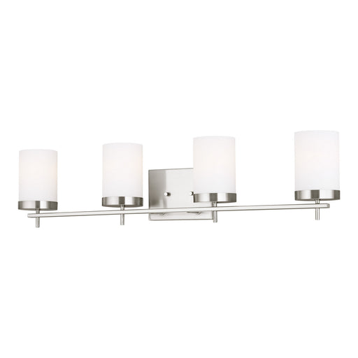 4490304EN3-962- Zire 4-Light Bath in Brushed Nickel with Etched & White Inside Glass by Visual Comfort Studio