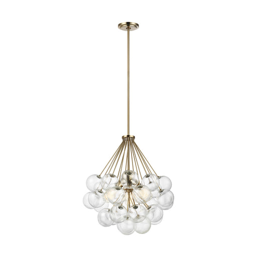 6514303-848- Bronzeville 3-Light Pendant in Satin Bronze with Clear Seeded Glass by Visual Comfort Studio