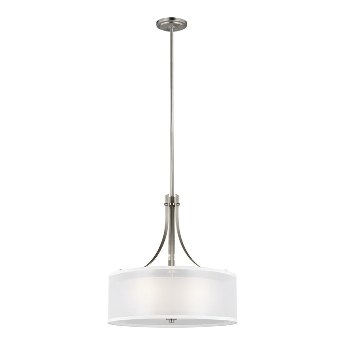 Elmwood Park Three Light Pendant in Brushed Nickel