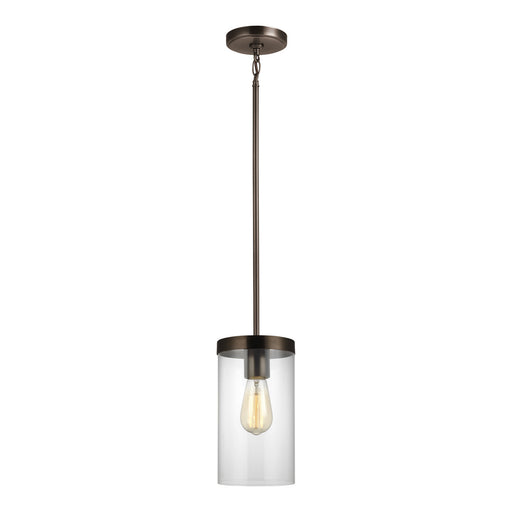 6590301-778- Zire 1-Light Pendant in Brushed Oil Rubbed Bronze with Clear Glass by Visual Comfort Studio