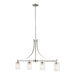 Elmwood Park Four Light Island Pendant in Brushed Nickel