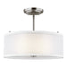 Elmwood Park Two Light Semi-Flush Mount in Brushed Nickel