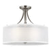 Elmwood Park Three Light Semi-Flush Mount in Brushed Nickel