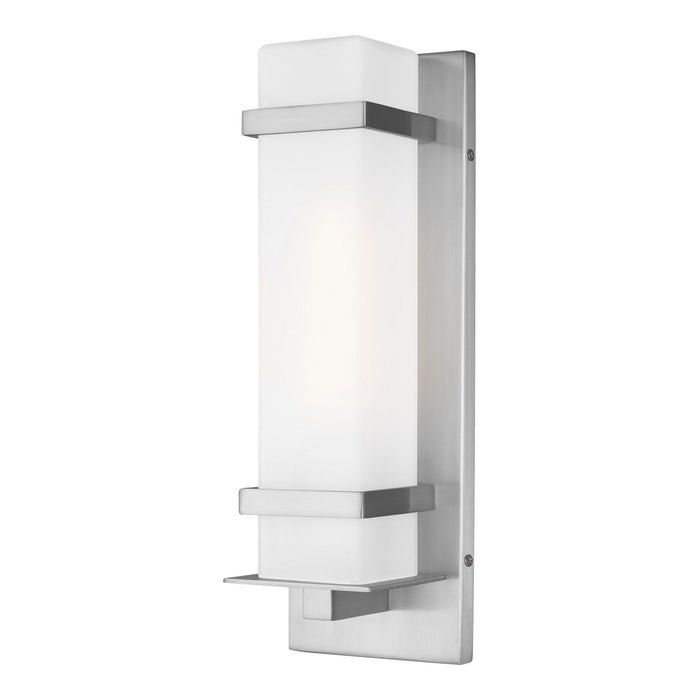 Alban One Light Outdoor Wall Lantern in Satin Aluminum