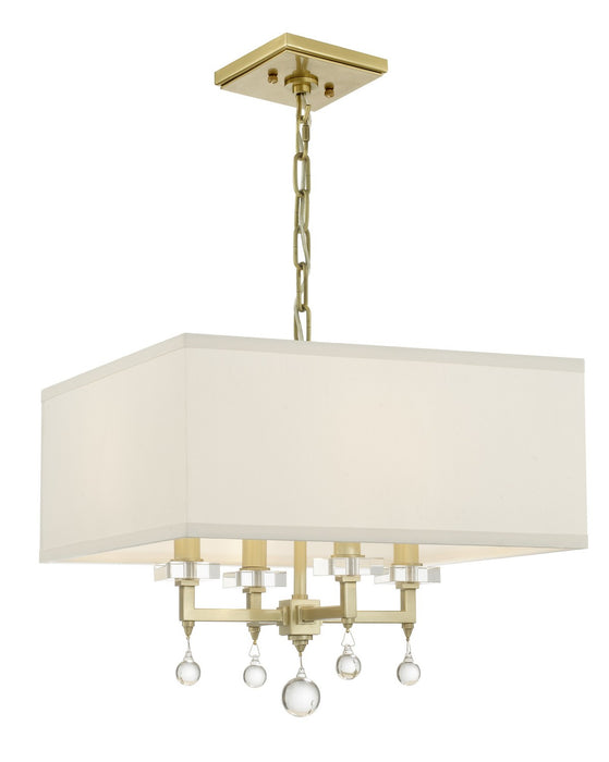 8105-AG- Paxton 4-Light Chandelier in Antique Gold with Clear Glass Balls Crystal by Crystorama