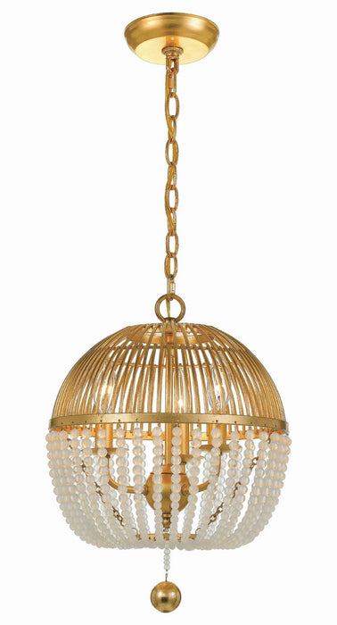 DUV-623-GA- Duval 3-Light Chandelier in Antique Gold by Crystorama