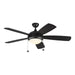 Discus Classic 52" Ceiling Fan in Matte Black / Matte Opal