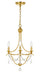 423-GA- Metro 3-Light Chandelier in Antique Gold with Clear Glass Beads Crystal by Crystorama