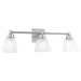 9637-BN-SQ- Matthew 3-Light Scone in Brush Nickel with Square Glass by Norwell Lighting