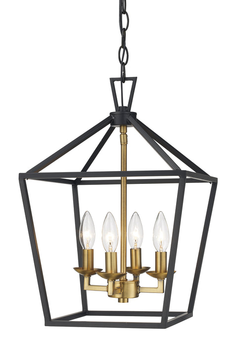 10264 BK/AG - Four Light Pendant in Black & Antique Gold by Trans Globe Lighting