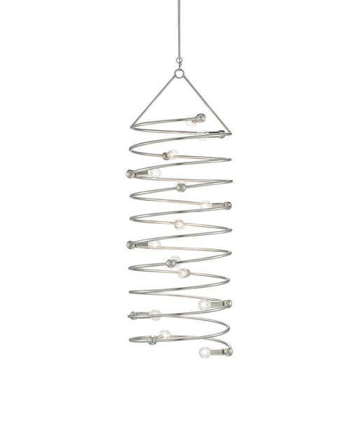 9000-0447- Soar 14 Light Chandelier in Contemporary Silver Leaf by Currey and Company