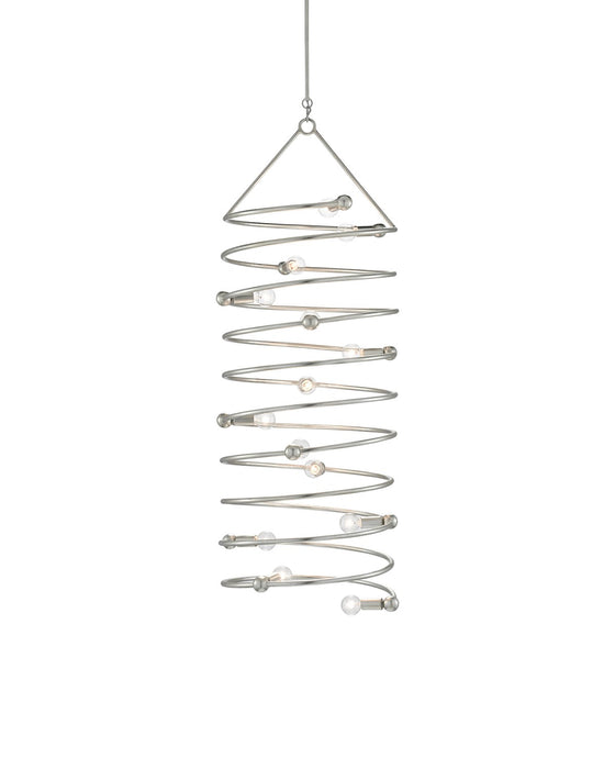 9000-0447- Soar 14 Light Chandelier in Contemporary Silver Leaf by Currey and Company