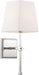 60-6708 - Highline 1-Light Vanity in Polished Nickel & White Fabric by Nuvo Lighting