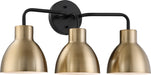 60-6793 - Sloan 3-Light Vanity in Matte Black & Burnished Brass by Nuvo Lighting