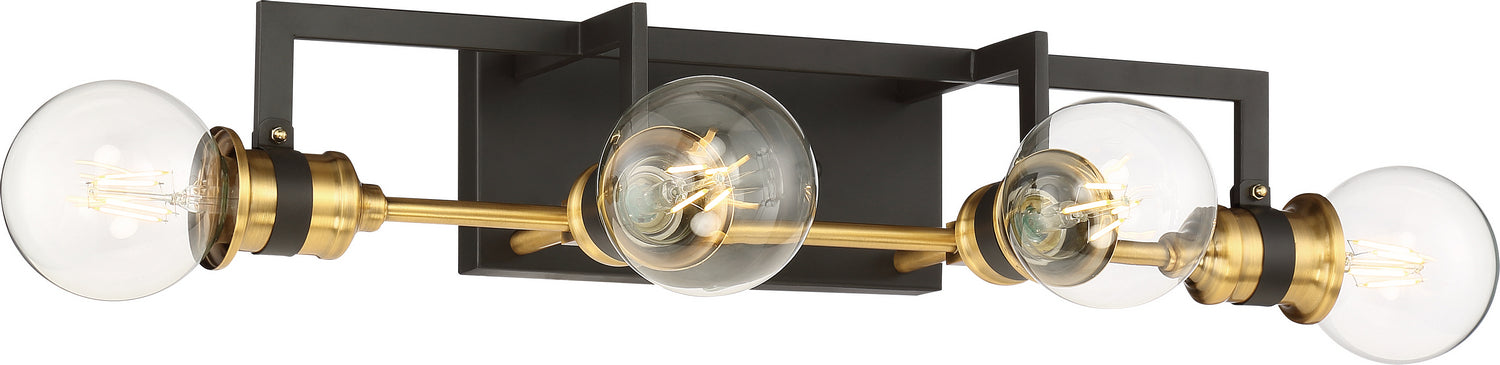 60-6974 - Intention 4-Light Vanity in Warm Brass & Black by Nuvo Lighting