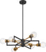 60-6976 - Intention 6-Light Chandelier in Warm Brass & Black by Nuvo Lighting