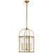 Riverside Round Six Light Lantern in Antique-Burnished Brass