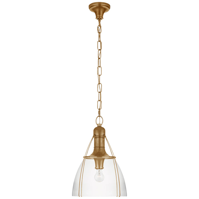 Prestwick One Light Pendant in Antique-Burnished Brass