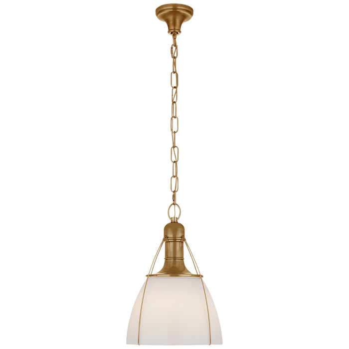 Prestwick One Light Pendant in Antique-Burnished Brass