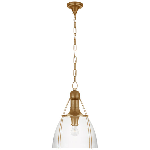 Prestwick One Light Pendant in Antique-Burnished Brass