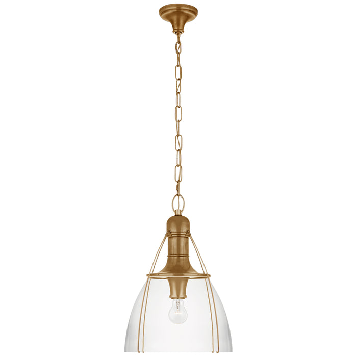 Prestwick One Light Pendant in Antique-Burnished Brass