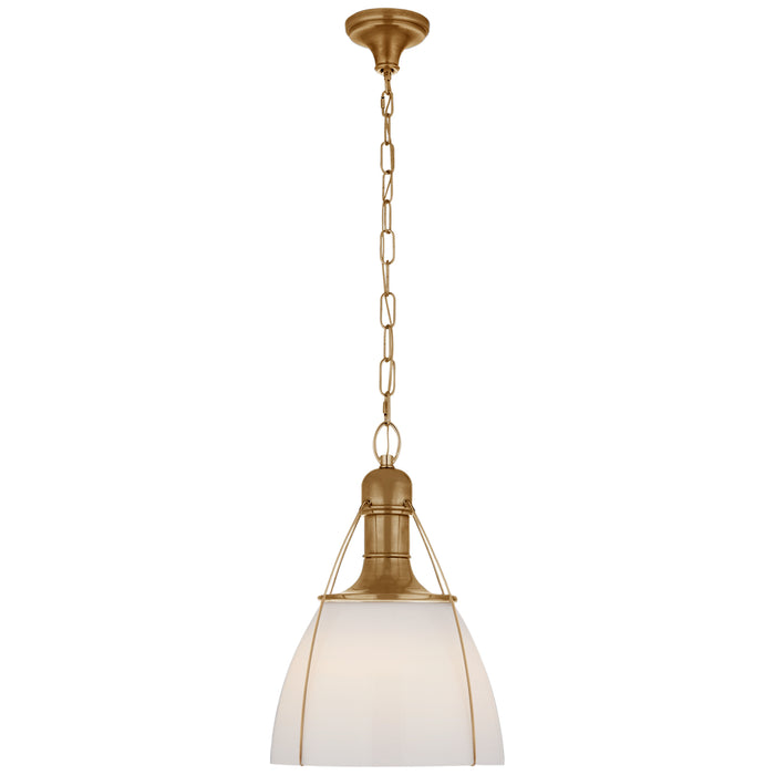 Prestwick One Light Pendant in Antique-Burnished Brass