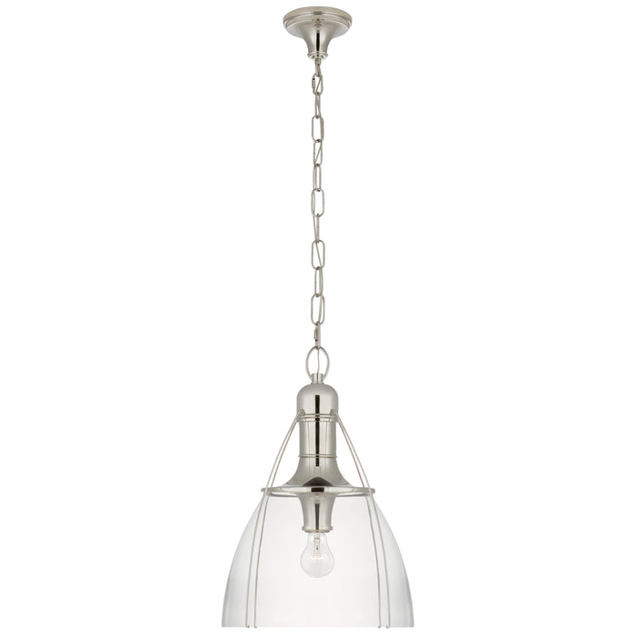 Prestwick One Light Pendant in Polished Nickel