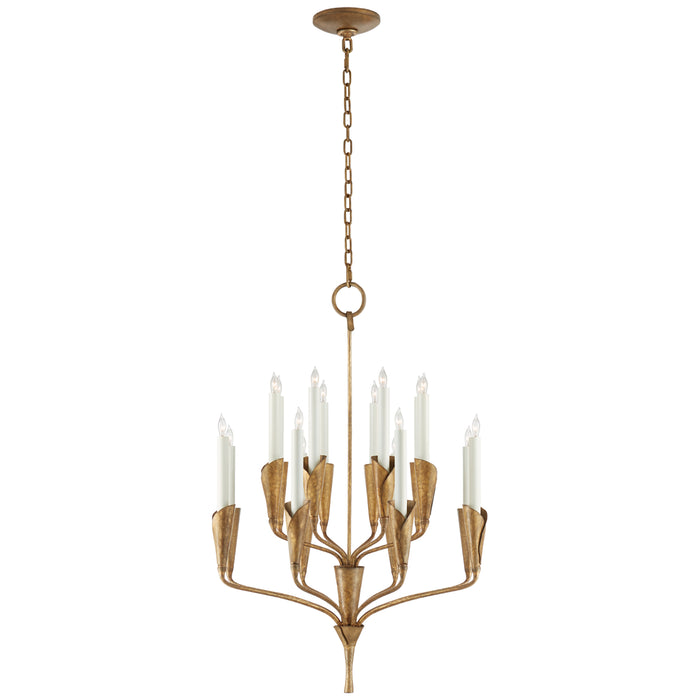 Aiden 16 Light Chandelier in Gilded Iron